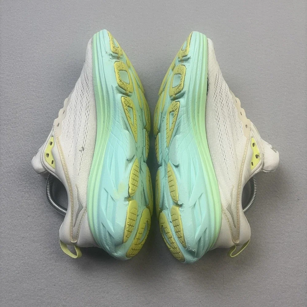 Hoka One One Bondi 8 Shoes Womens Size 9.5 White Running Sneakers 1127952 BDBSO